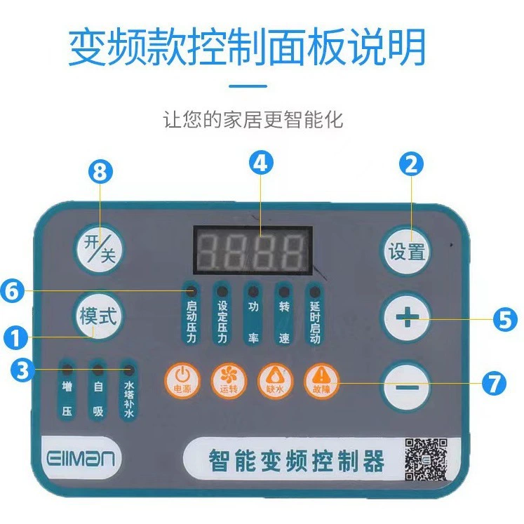 Контроллер частотно-регулируемого привода для водяных насосов подходит для трехфазных асинхронных двигателей.