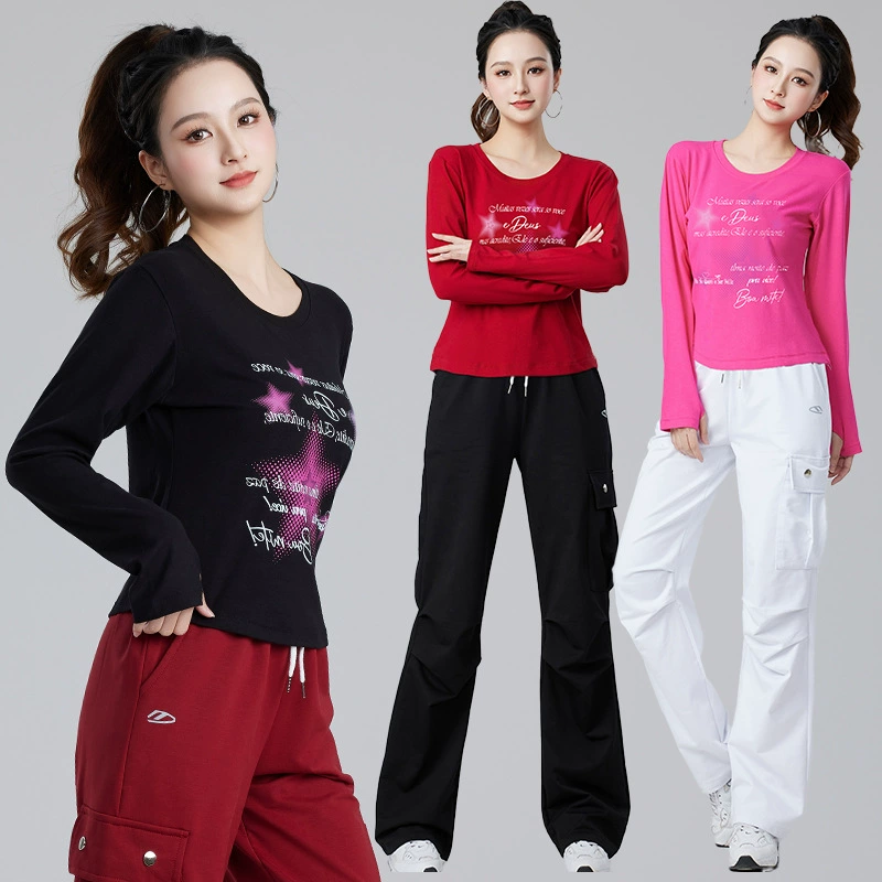 Клубы костюм американский ретро-призрачный танец с длинными рукавами топ брюки для танцев