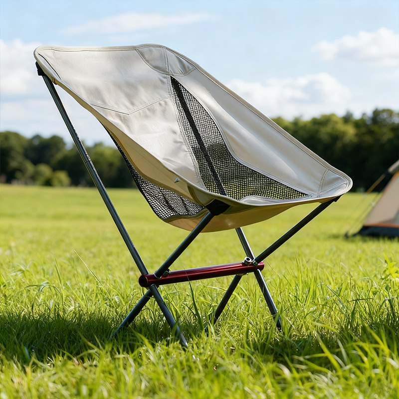 Outdoor 7075 Aluminum Alloy Camping Style Backrest Lunch Break Foldableable Chair Camping Style Chair Foldableing Lazy Backrest Moon Chair