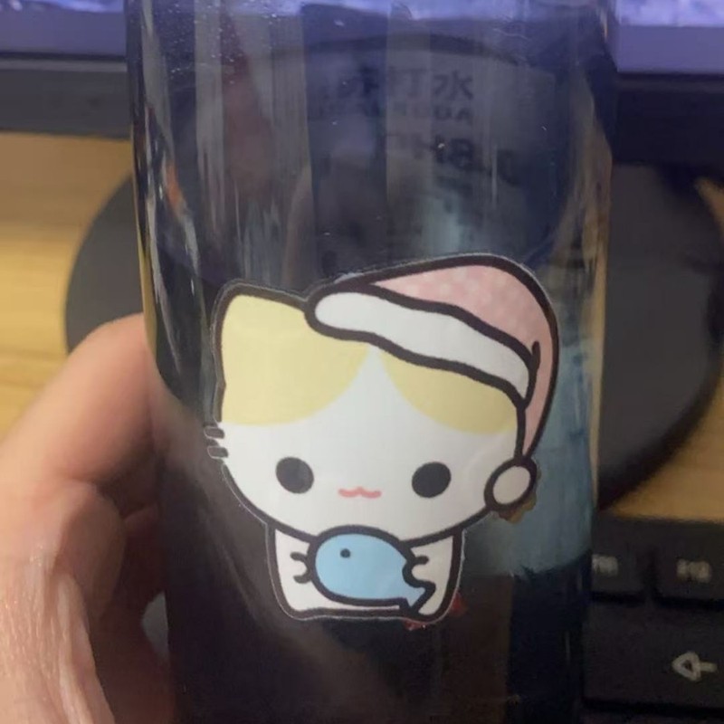 棉花糖猫转印贴纸卡通可爱软萌少女心手账本手机壳装饰水杯防水贴|undefined