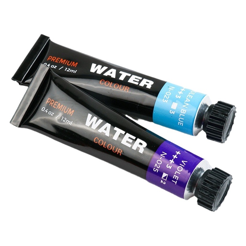 Traje de pintura de acuarela en caja pequeña pintura de acuarela Pintura de pared de 24 colores traje de tubo de aluminio traje de pintura de bricolaje para niños