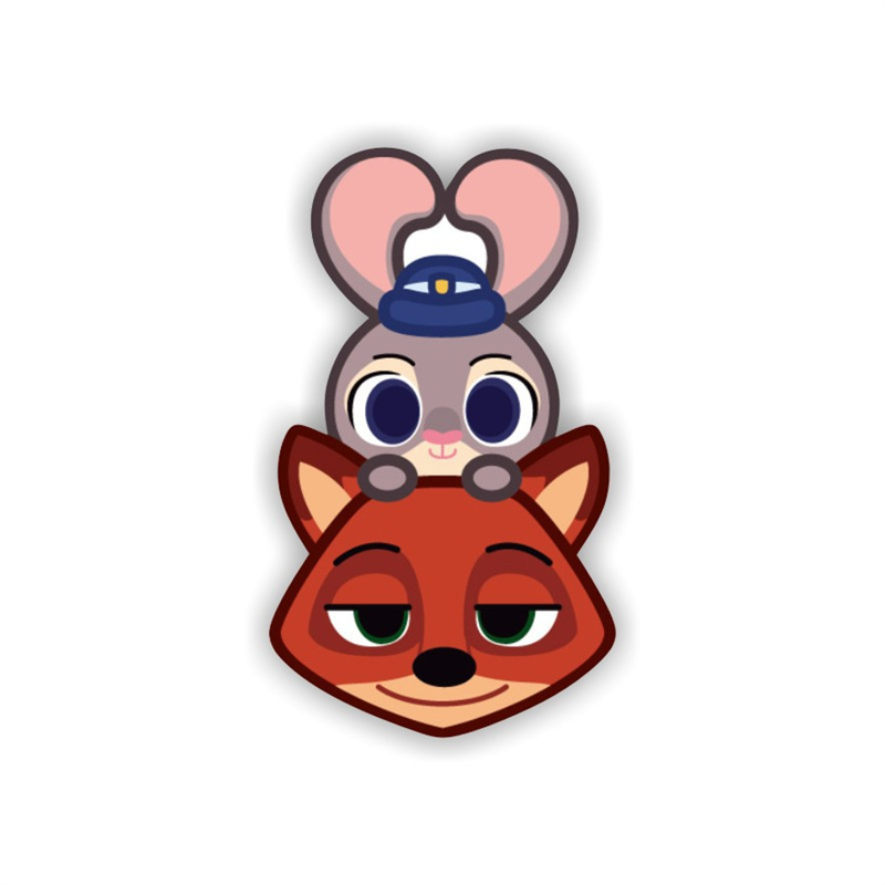 Japón y Corea del Sur animados adorables broches acrílicos Crazy Zoo City insignia Judith Pequeño pecho fresco