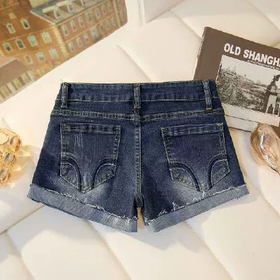 Denim shorts (teen) American style, fitted hip-accented summer shorts, sizes XS–XL