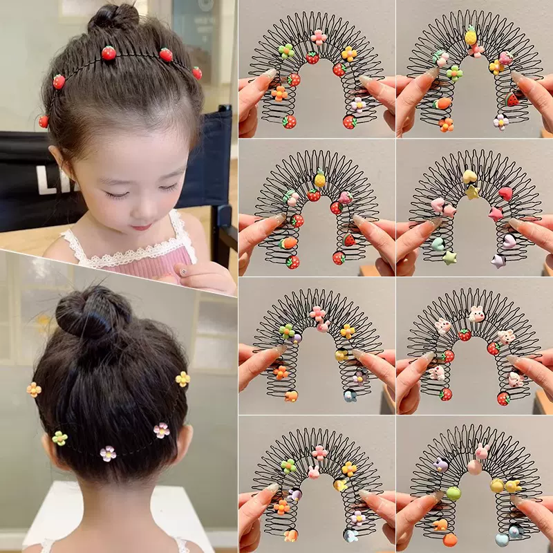 儿童发箍拉拉碎发梳女童后脑勺碎发神器可爱前额刘海插梳发卡头饰