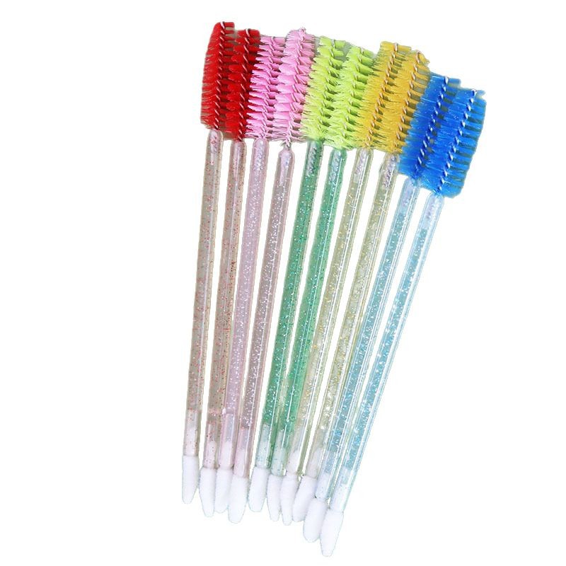 Nuevo doble uso de cepillo de pestañas de doble cabeza 50 juegos de cepillo de pestañas de doble cabeza herramientas portátiles de belleza de cepillo