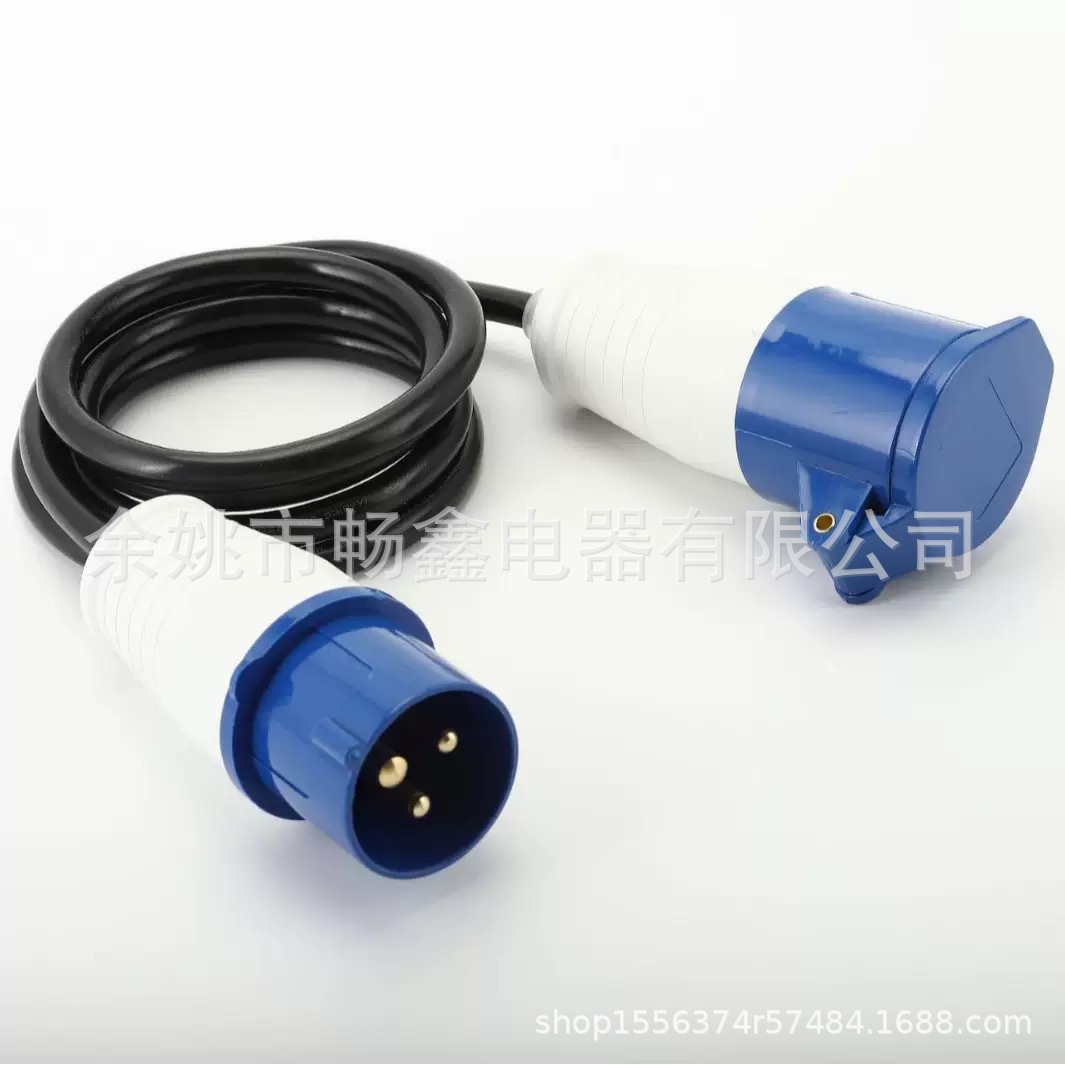 工业插头 尾带英规欧规插头 新能源 充电适用 转换器 便携 IP44