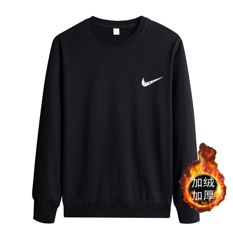 Men's Crewneck fleece-lined Sweat Men's High-end Quality Casual Loose Top Autumn and Winter Solid Color Couple Sweat Women