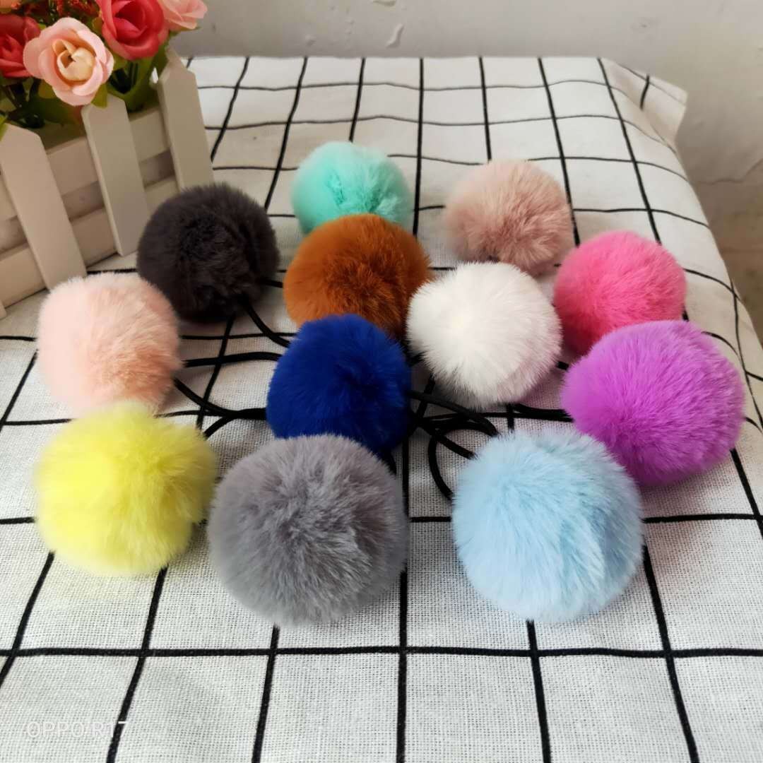 Estilo coreano Bola de Pelo banda de pelo tocado banda de goma para niños banda de pelo Bola de Pelo de imitación accesorios para el cabello tocado Bola de Pelo al por mayor