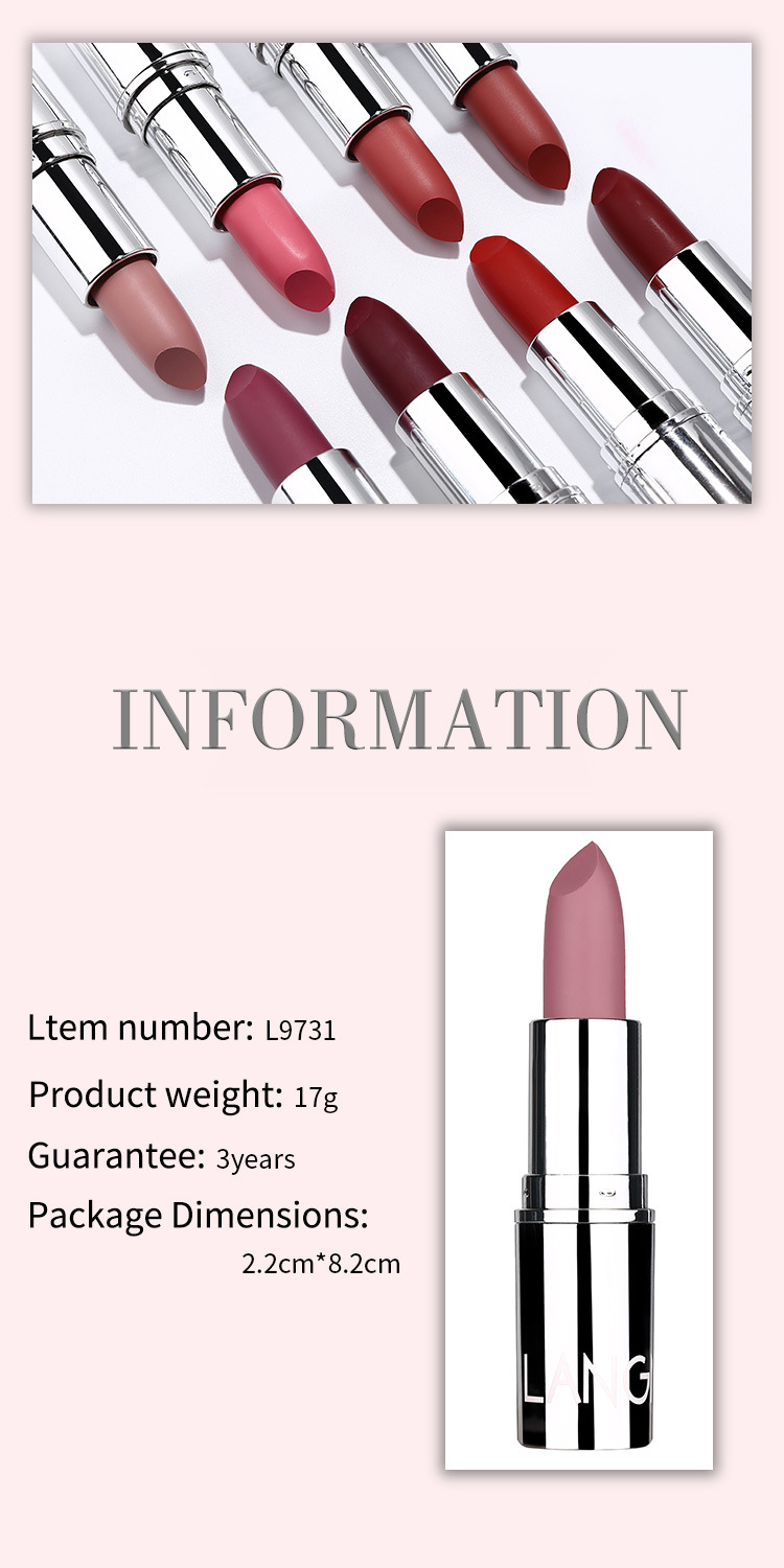 langmanni silver tube matte lipstick is not easy to stick to cups. Cross-border makeup lipstick wholesale Application Scenario