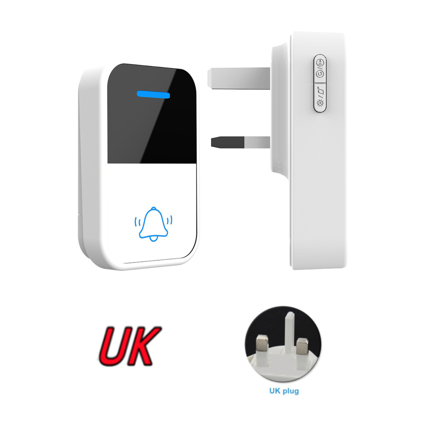 [Battery] remota pared penetrable inalámbrica timbre electrónico de cuatro niveles de alto volumen de llamada recordador CR2032