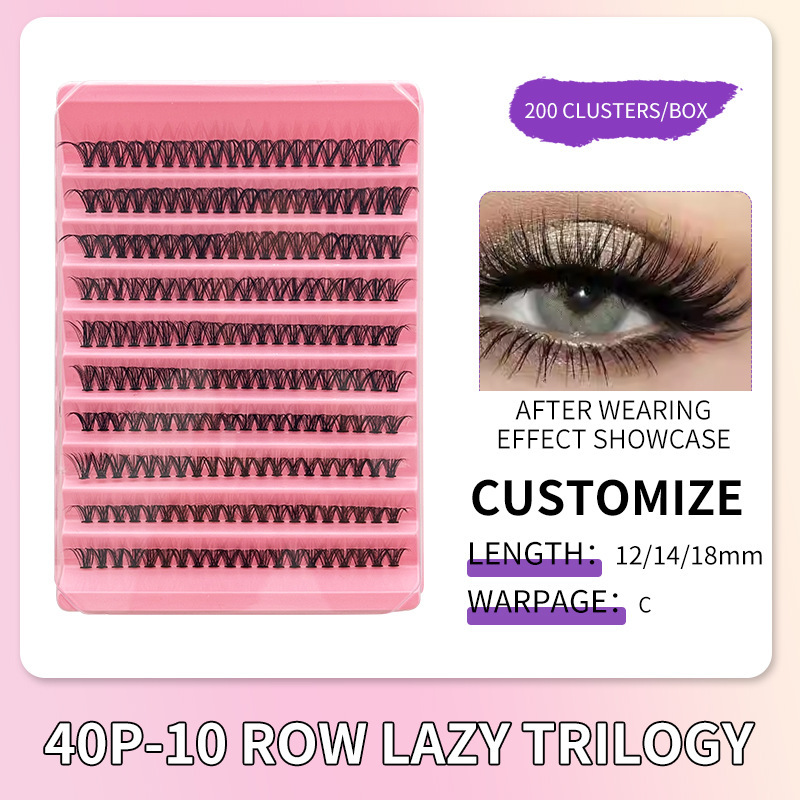 Nuevos productos de comercio exterior europeos y estadounidenses Venta caliente Abanico de plumas Injerto de gran capacidad Fábrica de pelos al por mayor Pestañas postizas segmentadas de un solo grupo