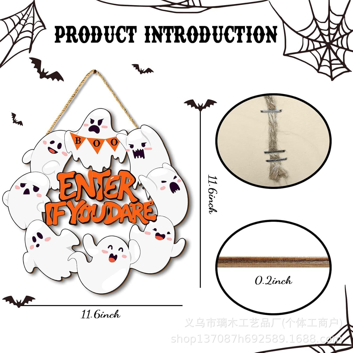 Nuevos productos transfronterizos de madera Halloween decoración de la atmósfera de la fiesta del hogar cabeza de ratón colgante decoración del patio vestíbulo