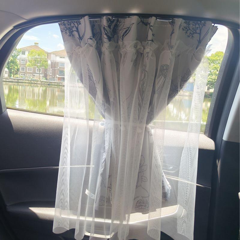 Track-Mounted Snap-In Car Sunshade Curtain for Baby Car Interior Window Privacy Curtain, Infant Sun Protection and Heat Insulation Curtain