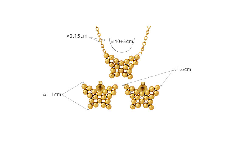 Fashion Butterfly Titanium Steel Plating Earrings Necklace