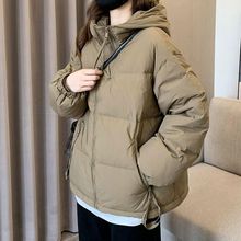 新款韩版白鸭绒短款双拉链羽绒服女洋气立领小个子冬季时尚外套