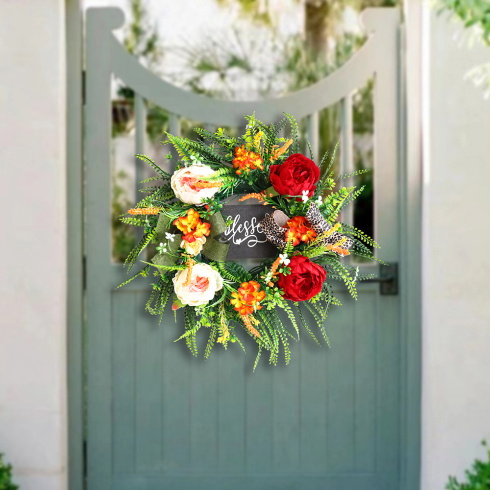 Día DE LA INDEPENDENCIA transfronteriza Garland Acción de Gracias decoración puerta colgante simulación planta verde puerta Garland decoración otoño guirnalda puede ser aprobado