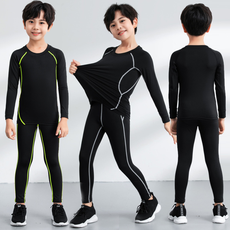어린이 레오타드 무슈 산다 파이팅 트레이닝 세트 내복 가을과 겨울 스포츠베이스 셔츠 트레이닝 세트