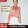 挂脖露背跨境荷叶边上衣