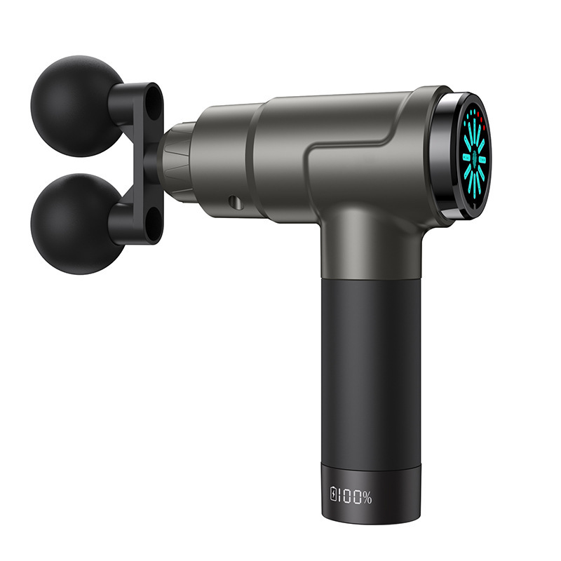 Transfronteriza Pantalla de huellas dactilares profesional pistola fascial masajeador fascial eléctrico fuerza marca relajación profunda doble cabeza fascial