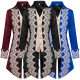 2024 new men's mid-length punk medieval jacket Gothic Victorian frock coat