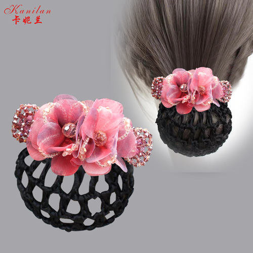 Headwear Korean flight attendant nurse professional hair clips net hairpins top clips hair net clips hair accessories