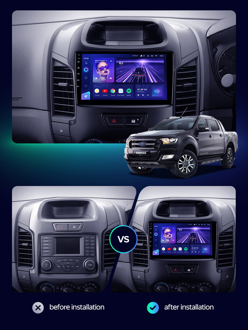 Suitable for 11-14 Ford Ranger Everest Car Navigation Carplay Bluetooth Radio Dvd Navigation Gps