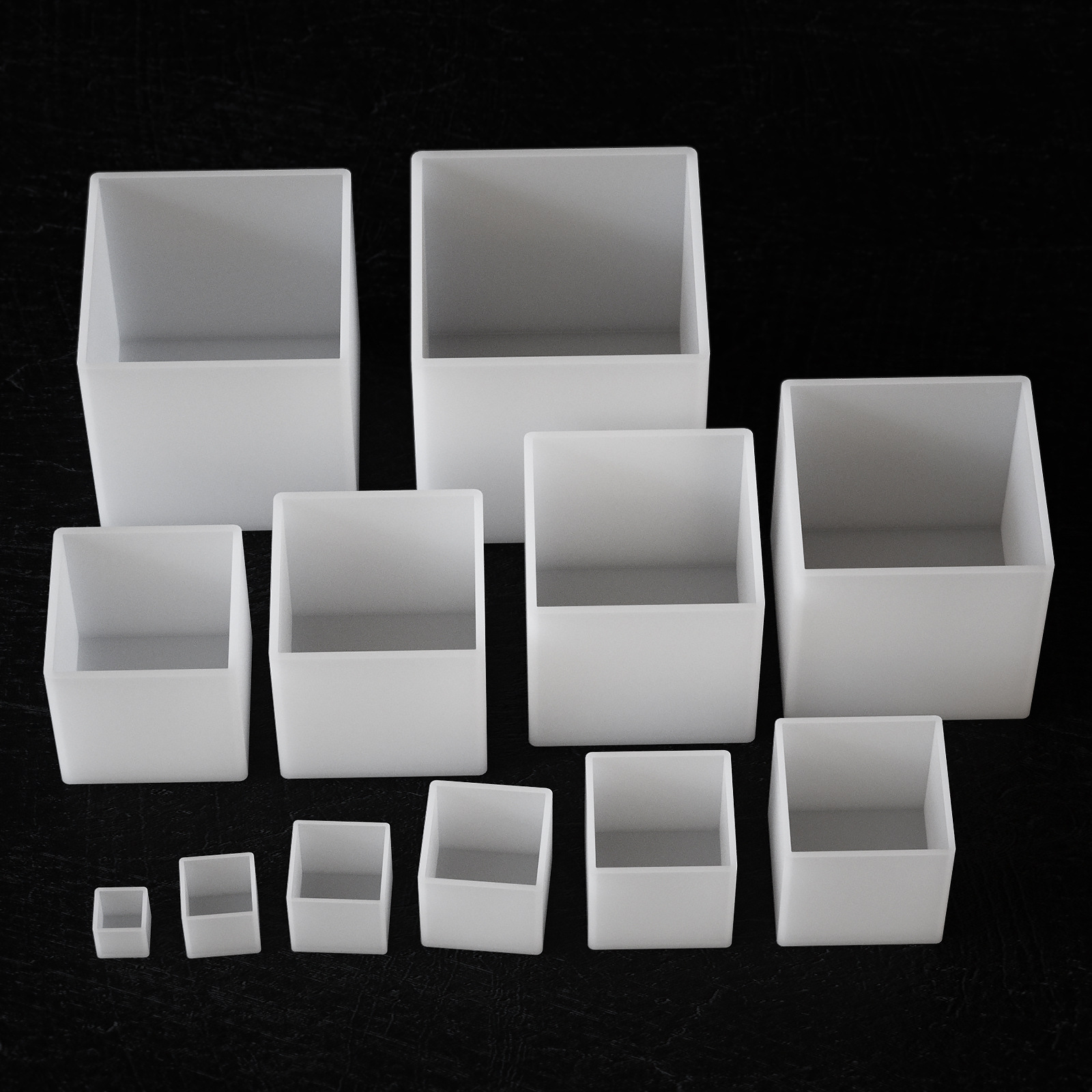 Cristal epoxi cubo molde de silicona Pulido-libre DIY joyería hecha a mano resina seca flor decoración modelo