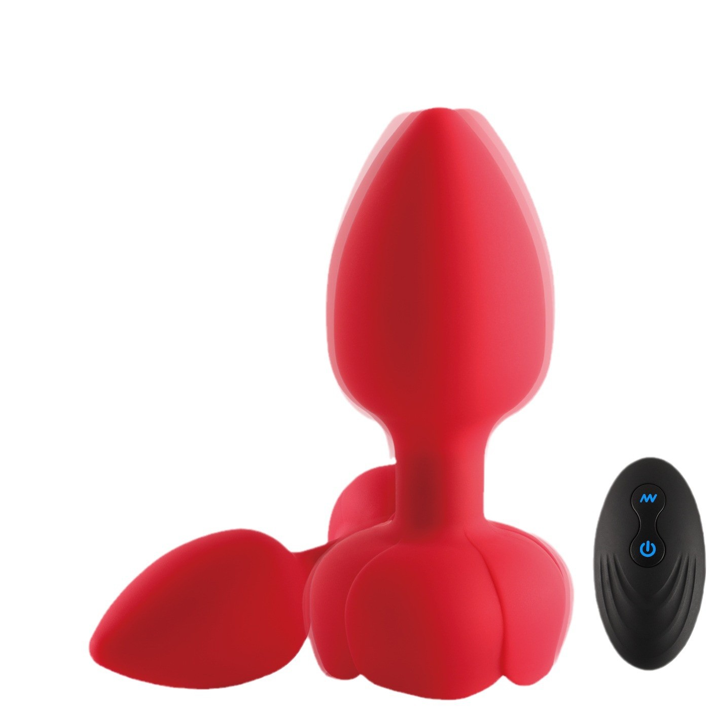 Juguete sexual luminoso para estimulación anal, control remoto inalámbrico, vibrador anal de silicona rosa para uso en casa.