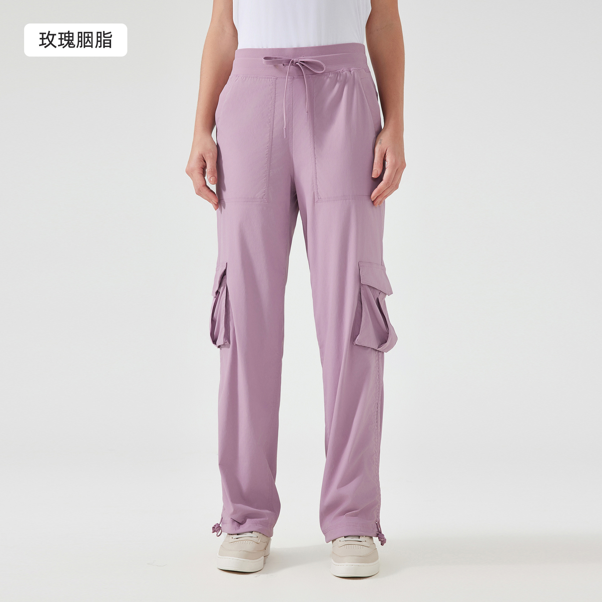 新型アウトドアランニング運動長ズボン軽薄速乾フィットネスパンツ多ポケット広足工装カジュアルパンツD25001