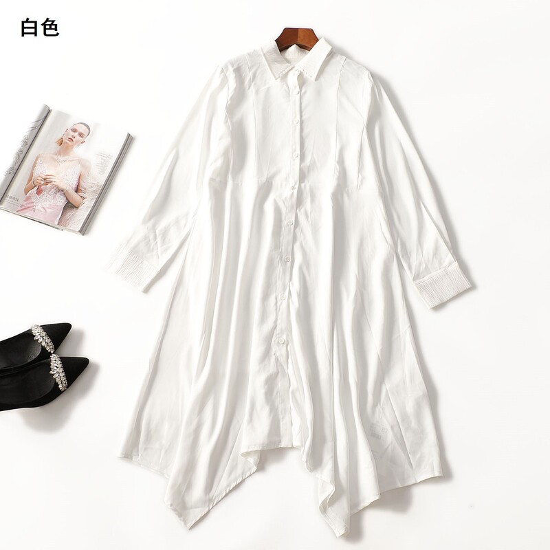 507291 Autumn long-sleeved extended-length dress Shenzhen Mingwei wholesale quality women's clothing clearance factory