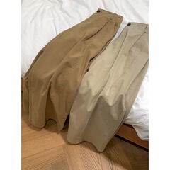 原物推荐！韩系卡其色百搭阔腿裤女高腰宽松垂感休闲直筒显瘦裤子