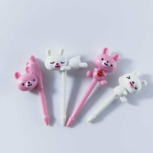New Product Cute Bear Fruit Fork Animal Fruit Fork Set of 8 Pcs Direct Manufacturer Sale Bulk Quantity Good Price