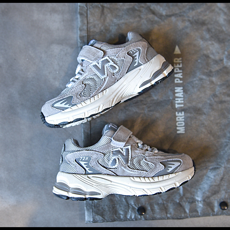 2837 Spring Children's Shoes New Boys Casual Sports Shoes Girls Korean Style Breathable Medium and Large Children's Running Shoes Student Trendy Shoes