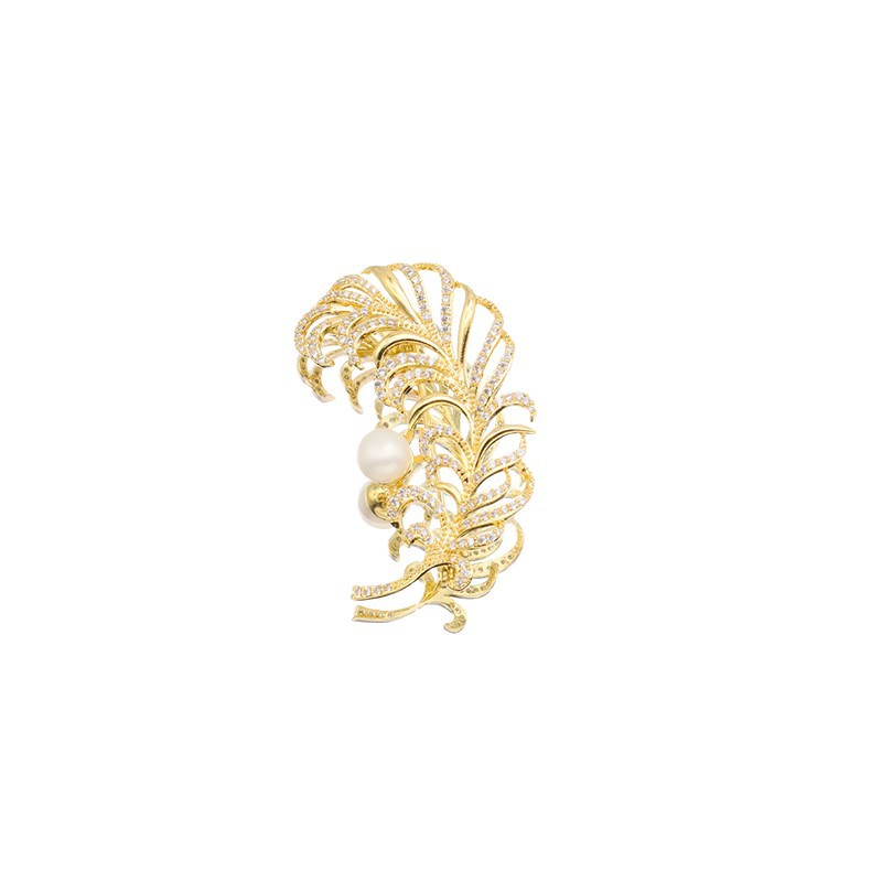 Broche de perlas naturales de agua dulce para mujer, broche retro de alta gama a la moda, nuevo estilo con baño de oro real, venta al por mayor del fabricante. image 5