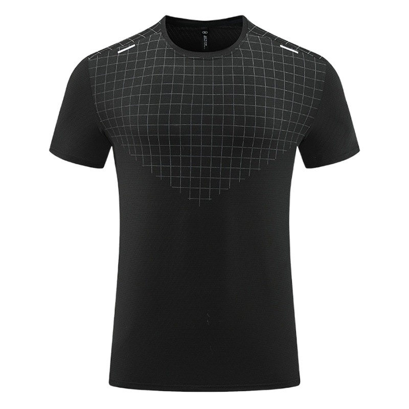 Deportes casuales camiseta de manga corta de los hombres de verano delgada ropa de secado rápido correr al aire libre entrenamiento de baloncesto ropa de entrenamiento top