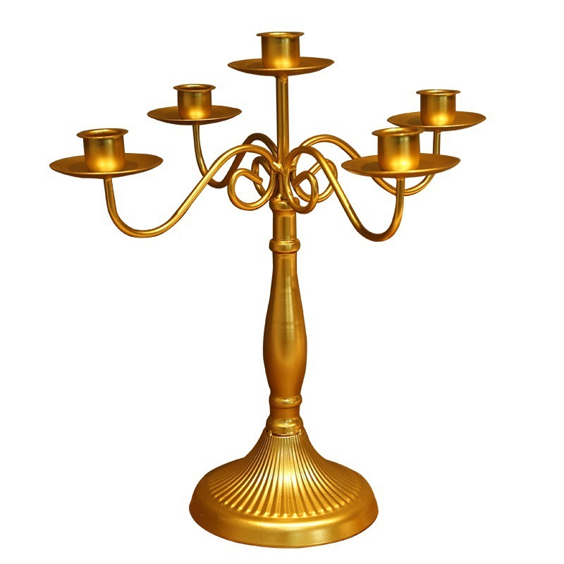 Vela de cumpleaños con luz de vela francesa medieval accesorios de decoración romántica casa retro luz de vela europea soporte de mesa de candelabro de hierro forjado