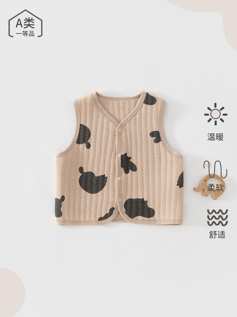 Baby chaleco de invierno y otoño, abrazadera de pony recién nacido, primavera y otoño, algodón delgado, chaleco para bebés calientes, ropa interior