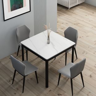 New Minimalist Style Square Slate Dining Table Modern Simple Home Small Apartment Living Room Internet Celebrity Dining Table and Chair Combination