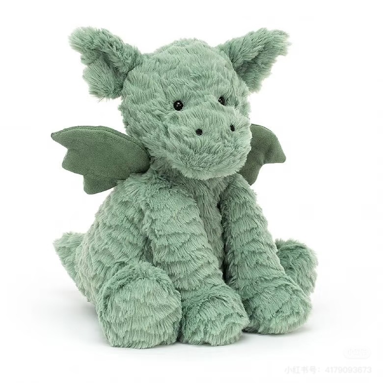 Wavy hair green dragon 25cm