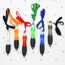 带挂绳按动短笔大胖圆珠笔粗笔黑色皮套原子笔多功能按压圆珠笔