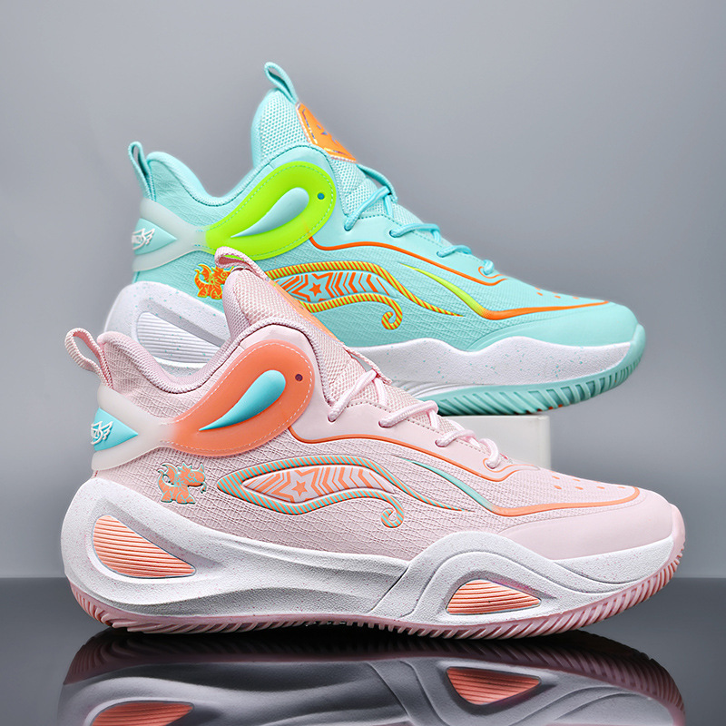 Zapatillas de Baloncesto para Jóvenes Caucho Antideslizante Amortiguación para Canchas Múltiples