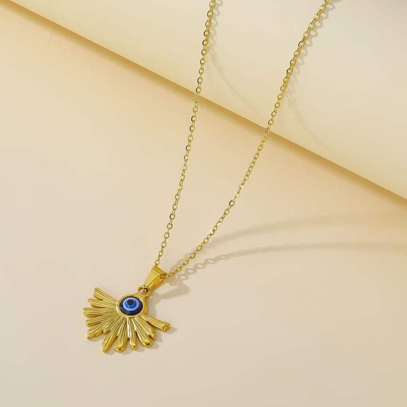 Simple Style Eye Titanium Steel Enamel Plating Inlay Resin Earrings Necklace