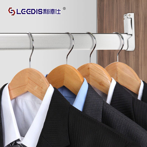 Factory direct sales simple cabinet thickened silent clothes hanging rod thickened cutting wardrobe rod flange wardrobe clothes rod