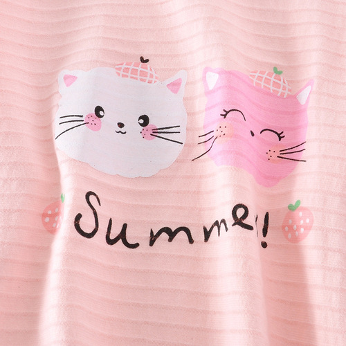 Children's bamboo cotton home clothes set  new girls long-sleeved air-conditioned clothes baby autumn clothes and long pants set