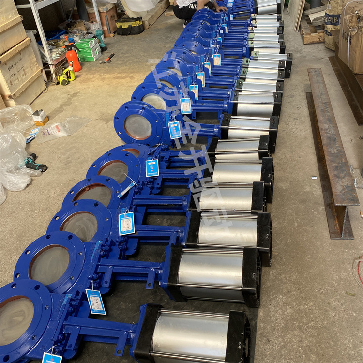 全开驱动PZ673H-10C DN350灰渣管道刀闸阀 气动法兰式插板阀