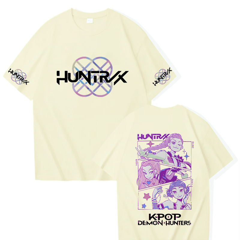 外贸猎魔女团KPop Demon Hunters纯棉中性款圆领上衣宽松休闲短袖|undefined