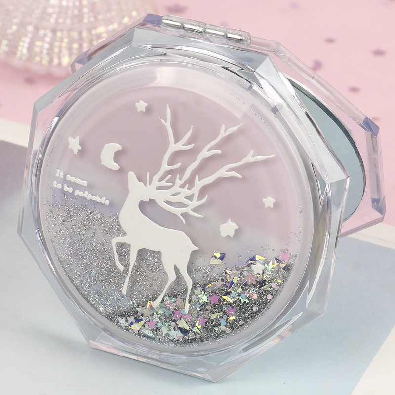 Pink Sky Dreaming of Deer [Octagon Sand Mirror]