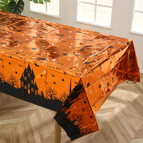 Small Halloween theme party PE tablecloth dessert table decoration disposable tablecloth plastic rectangular tablecloth