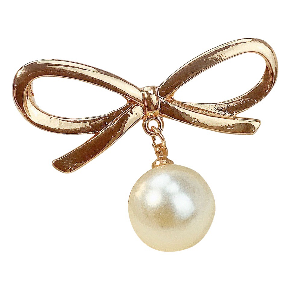 Perla arco collar anti-exposición broche de las mujeres todo-fósforo suéter de la capa ramillete pin ropa fija