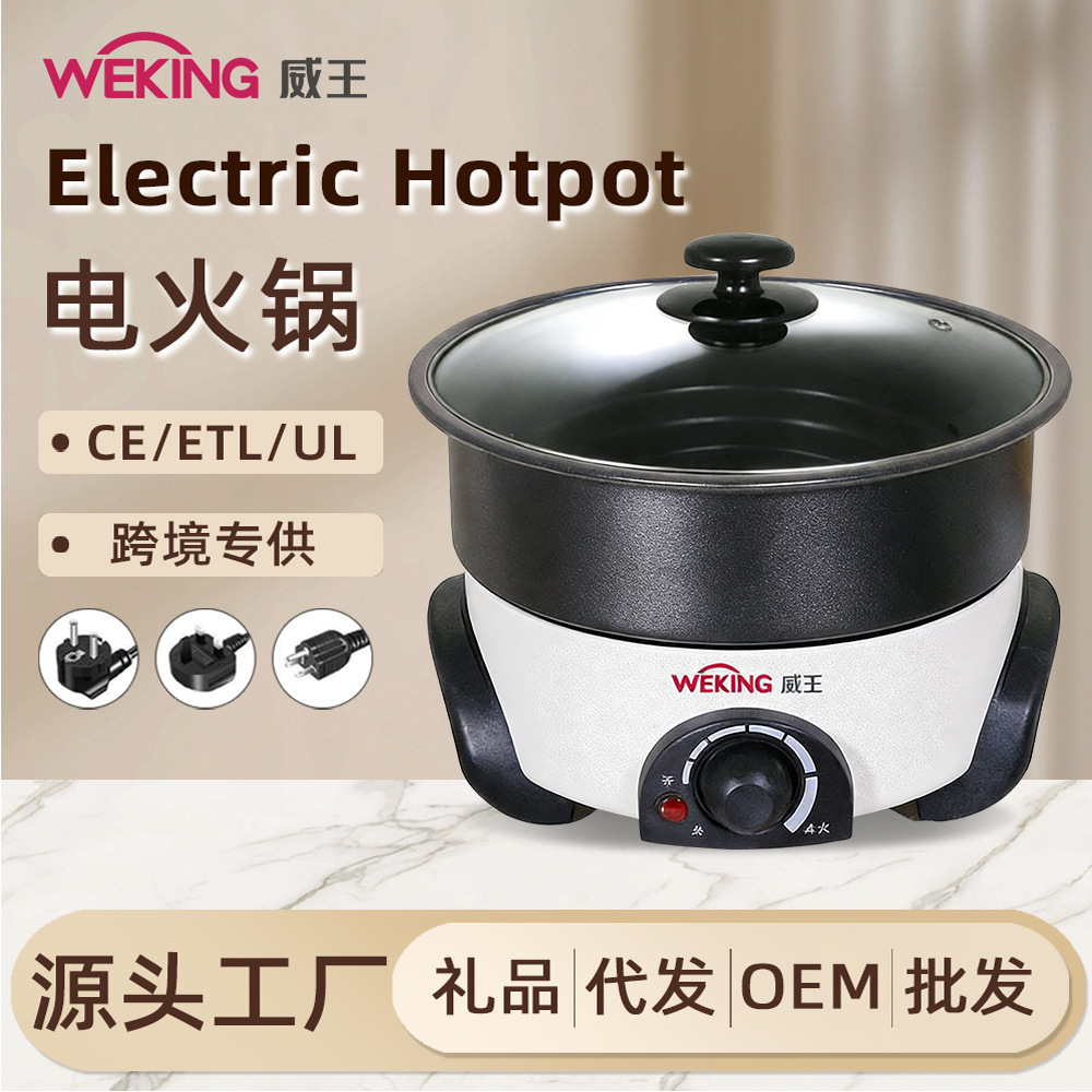Weiwang Cross-Border Electric Cooking Pot, Multifunctional Household Detachable Non-Stick Pot, Dormitory Electric Hot Pot, Detachable and Washable